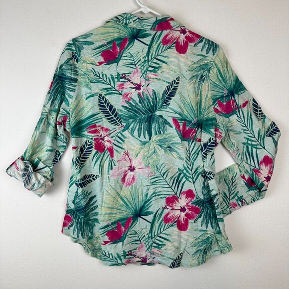 Tommy Bahama LS Knit Tropical Print Shirt - Picture 2 of 7
